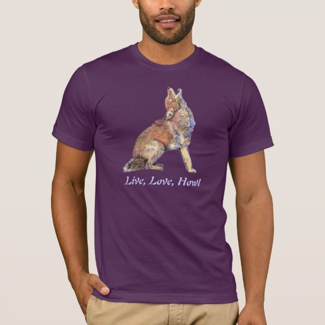Camiseta Cita divertida de Live Love Howl Howling Coyotes (Anverso)