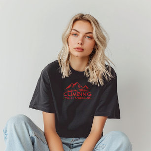 Camiseta Cita divertida de montaña Senderismo rojo negro