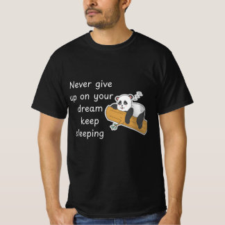 Camiseta Cita Divertida de Panda – Nunca te Rindas