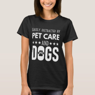 Camiseta Cita divertida de pata de perro, fácilmente distra