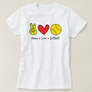 Camiseta Cita divertida de Peace Love Softball   Sentido de