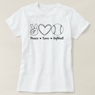 Camiseta Cita divertida de Peace Love Softball   Sentido de