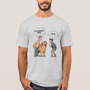 Camiseta Cita Divertida de Perro Dibujo Animado Muerdo Humo
