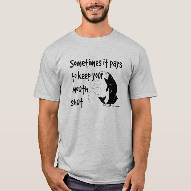 Camiseta Cita divertida de pesca mantener la boca cerrada e (Anverso)
