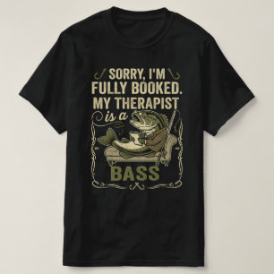 Camiseta Cita Divertida de Pesca Mi Terapeuta es una Lubina