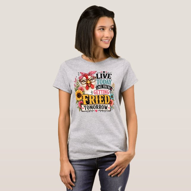 Camiseta Cita Divertida de Pollo (Anverso completo)