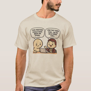 Camiseta Cita Divertida de Reunión de Oficina Trabajo Remot