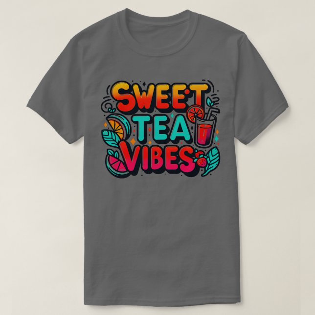 Camiseta Cita divertida de té dulce con una apariencia vint (Diseño del anverso)