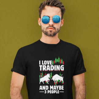 Camiseta Cita divertida de trading Toro y gráfico de velas