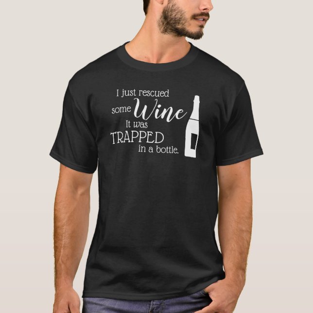 Camiseta Cita divertida de Wine diciendo rescatada de la bo (Anverso)