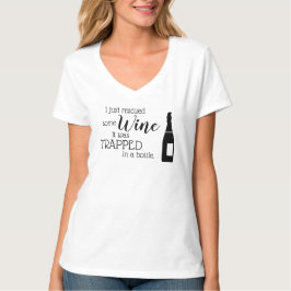 Camiseta Cita divertida de Wine diciendo rescatada de la bo