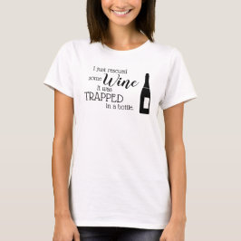 Camiseta Cita divertida de Wine diciendo rescatada de la bo