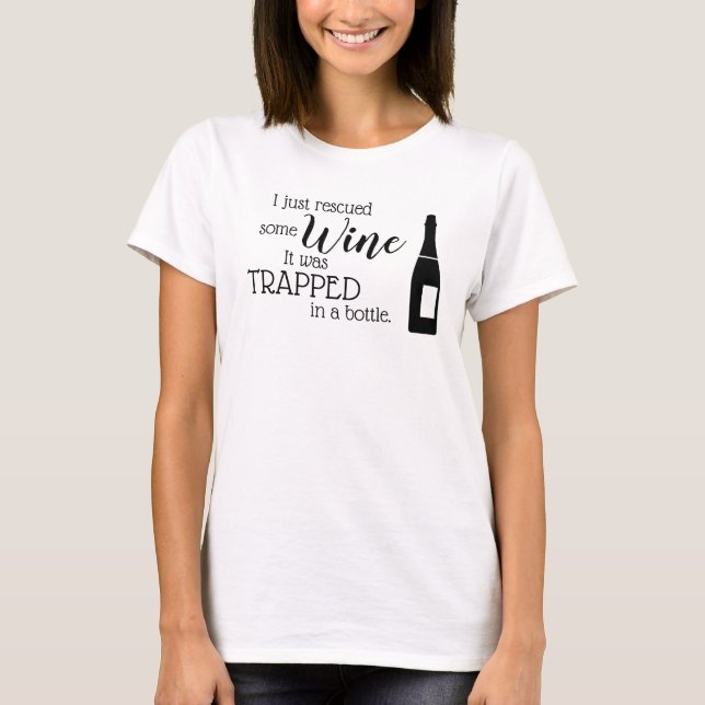 Camiseta Cita divertida de Wine diciendo rescatada de la bo (Anverso)