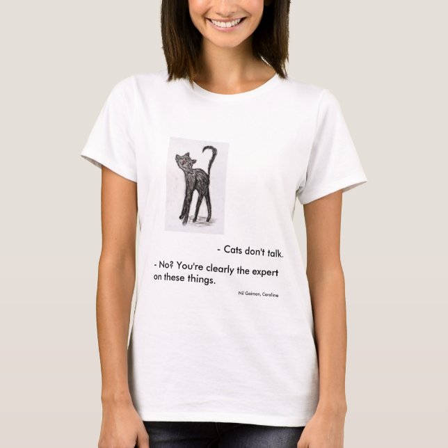 Camiseta Cita divertida del gato de Coraline (Anverso)