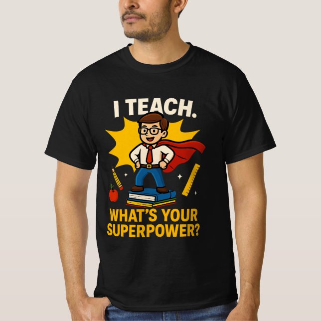 Camiseta Cita divertida del profesor - ¿Cuál es tu superpod (Anverso)