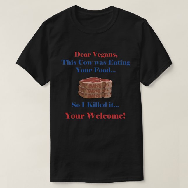 Camiseta Cita divertida en vegan con carne (Diseño del anverso)