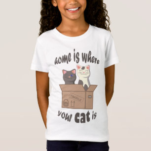 Camiseta Cita divertida Home es donde está tu gato