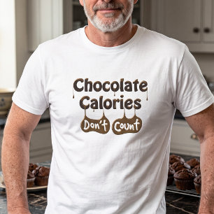 Camiseta Cita Divertida Las Calorías De Chocolate No Cuenta