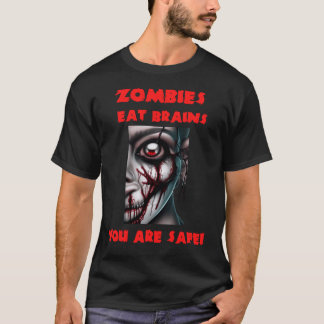 Camiseta Cita Divertida Los Zombies comen Cerebros
