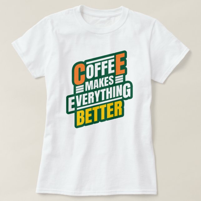 Camiseta Cita divertida para café  (Diseño del anverso)