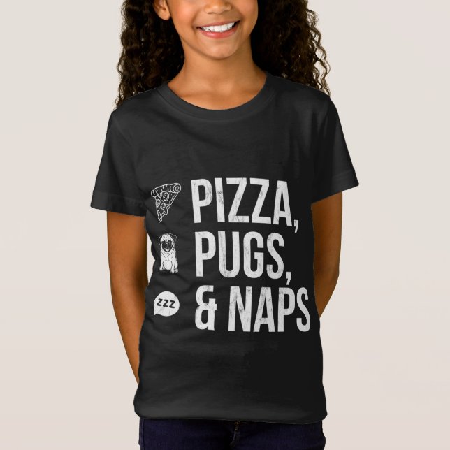 Camiseta Cita divertida: Pizza Pugs y Napas (Anverso)