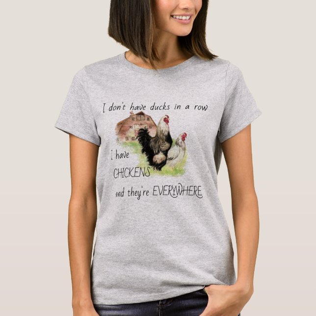 Camiseta Cita divertida Pollos por todas partes arte de hum (Anverso)