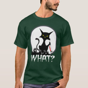 Camiseta Cita divertida Scary Cat Moon Night Halloween