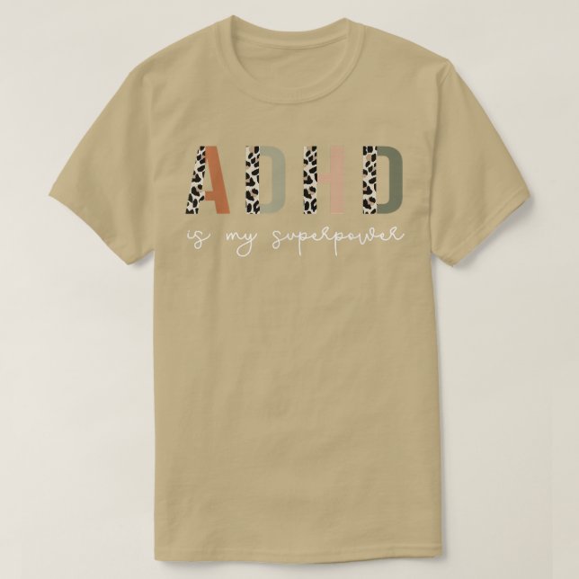 Camiseta Cita divertida sobre el TDAH, leopardo de concient (Diseño del anverso)