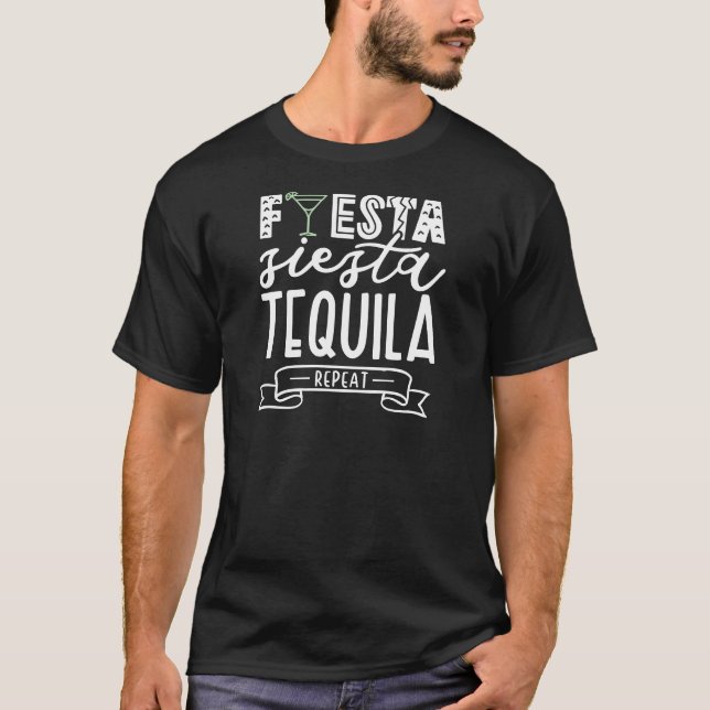 Camiseta Cita Divertida Tequila Fiesta Repetición (Anverso)