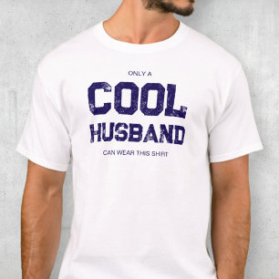 Camiseta Cita Divertida Tipografía Azul Humor Marido Genial