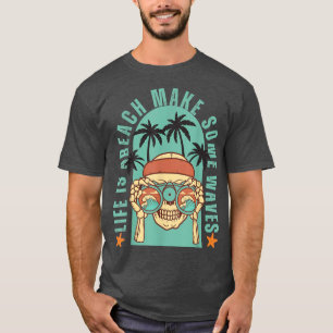 Camiseta Cita divertida y motivadora esqueleto de playa en