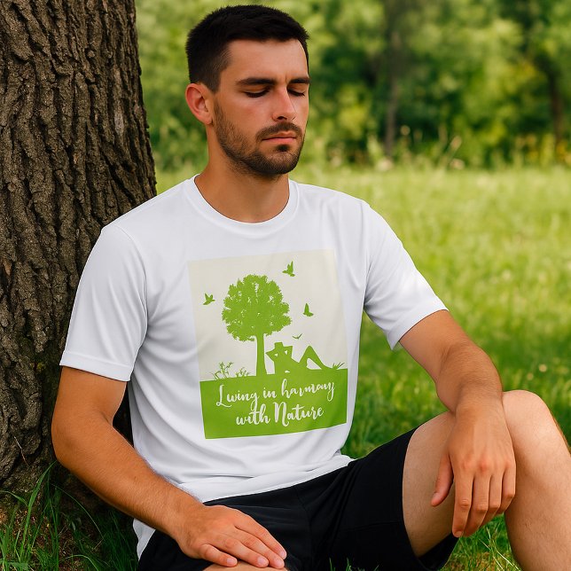 Camiseta Cita ecológica en armonía con la naturaleza (Subido por el creador)