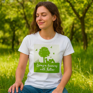 Camiseta Cita ecológica en armonía con la naturaleza