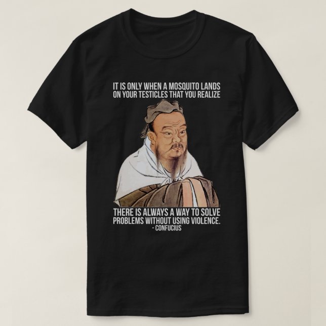 Camiseta Cita espiritual divertida - Mosquito en los testíc (Diseño del anverso)