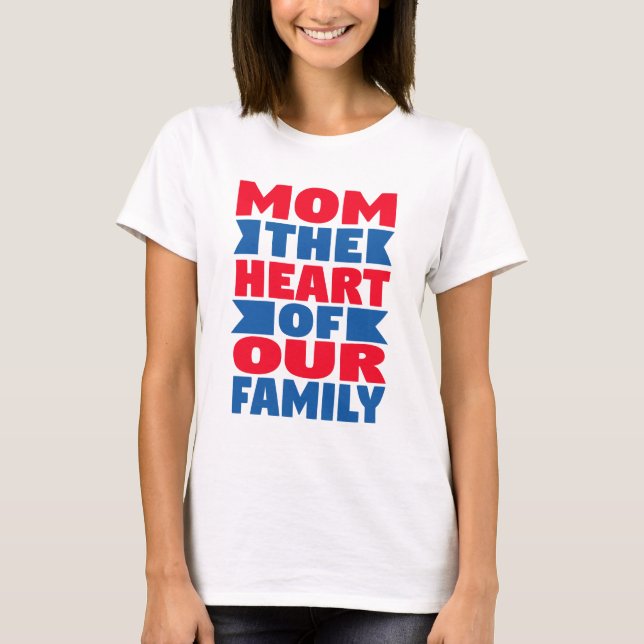 Camiseta Cita familiar: Mamá, corazón - camiseta, taza y ca (Anverso)