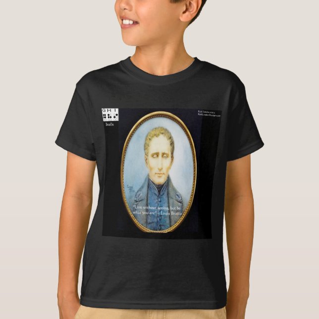 Camiseta Cita famosa de Louis Braille (Anverso)
