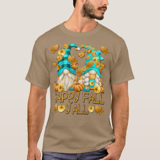 Camiseta Cita Feliz otoño con la bombea de las hojas de oto