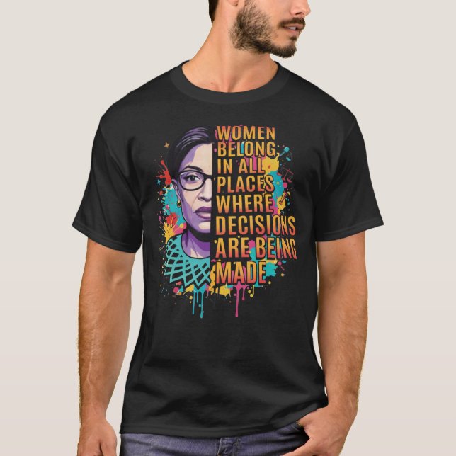 Camiseta Cita feminista con diseño artístico de empoderamie (Anverso)