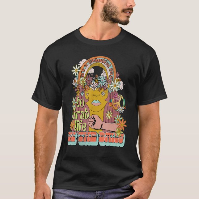Camiseta Cita feminista Groovy retro arcoiris no patriarcad (Anverso)