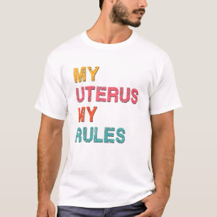 Camiseta Cita Feminista Retro Para Mujeres Mi Útero Mis Reg