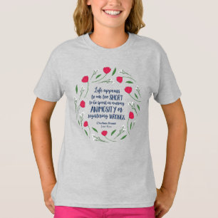 Camiseta Cita floral del libro de la vida de Charlotte