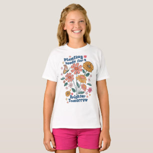 Camiseta Cita floral retro positiva