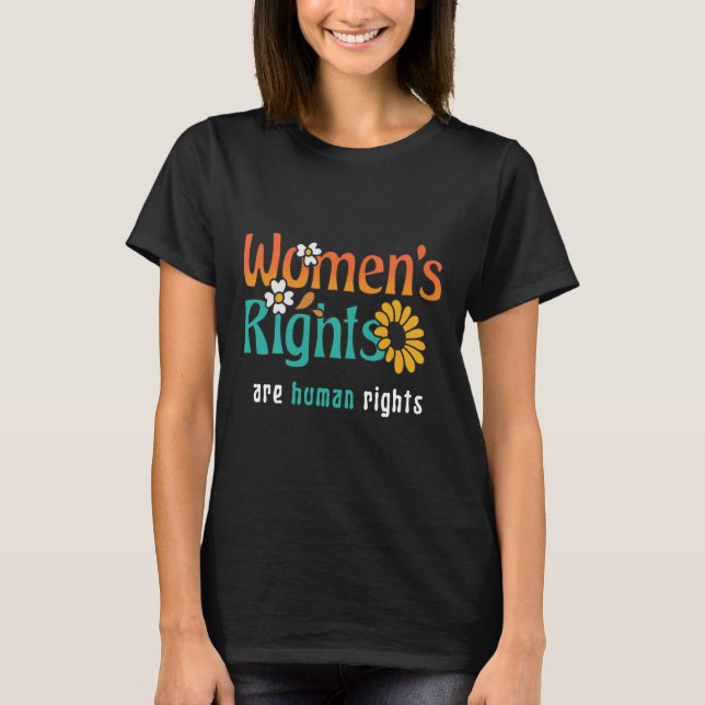 Camiseta Cita floral sobre los derechos humanos de la mujer (Anverso)