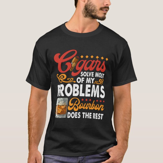 Camiseta Cita Fumar Cigar Y Humor De Burón De Whiskey (Anverso)