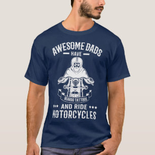 Camiseta Cita Graciosa De Barba Awesome Dads Tienen Tatuaje