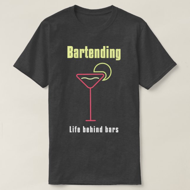 Camiseta Cita graciosa de barman que impide la vida tras la (Diseño del anverso)