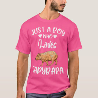 Camiseta Cita graciosa de Capibara Sólo Un Niño Que Ama El