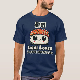 Camiseta cita graciosa de chibi kawaii, amante del sushi