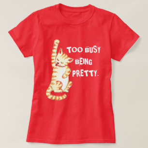 Camiseta Cita graciosa de gato "Demasiado ocupada siendo Bo
