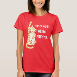 Camiseta Cita graciosa de gato "Demasiado ocupada siendo Bo